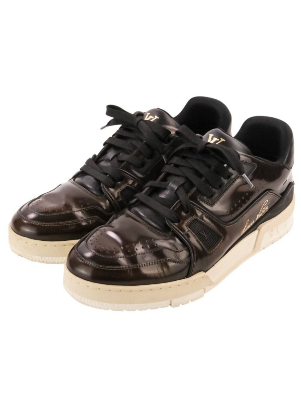 Louis Vuitton LV Trainer Leather Low Cut Sneakers Brown 6.5